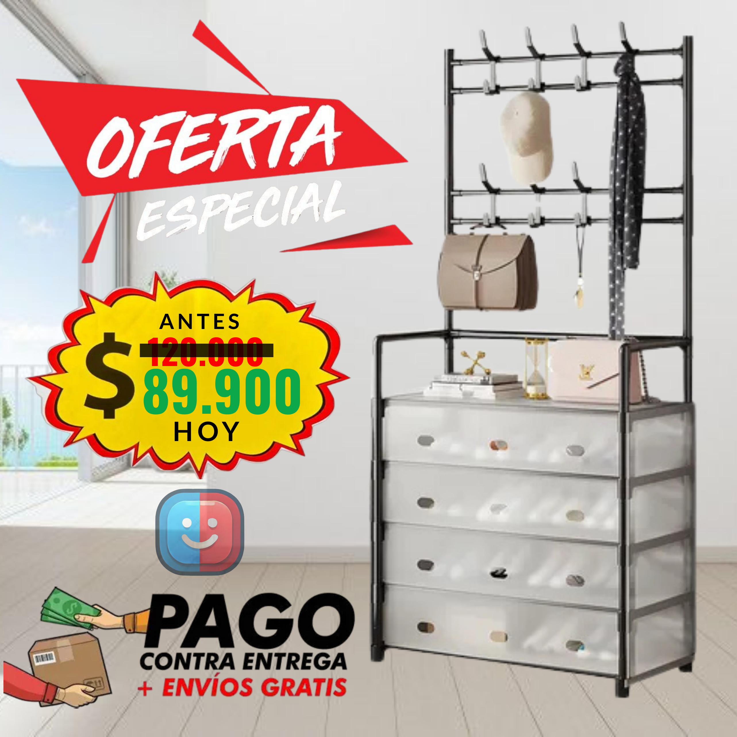 ✨ ZAPATERO CON CUBIERTA ANTIPOLVO
