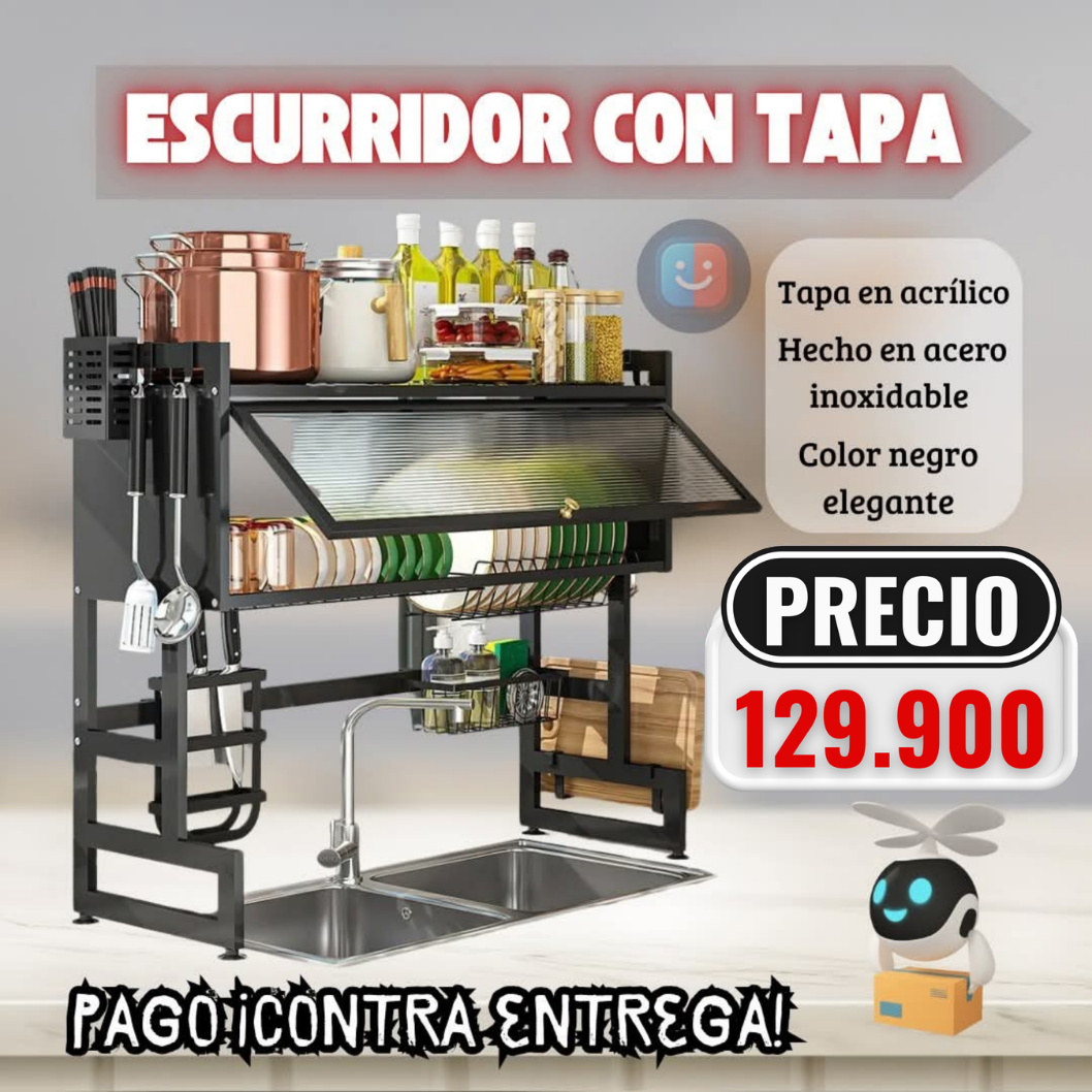 🌟 Escurridor CON TAPA 65 cm de ancho