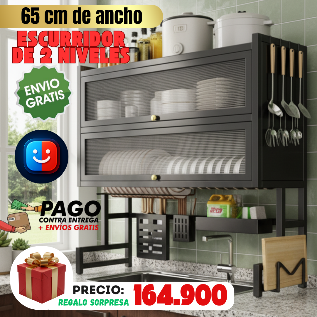 🌟 Escurridor con Doble Tapa 🌟
