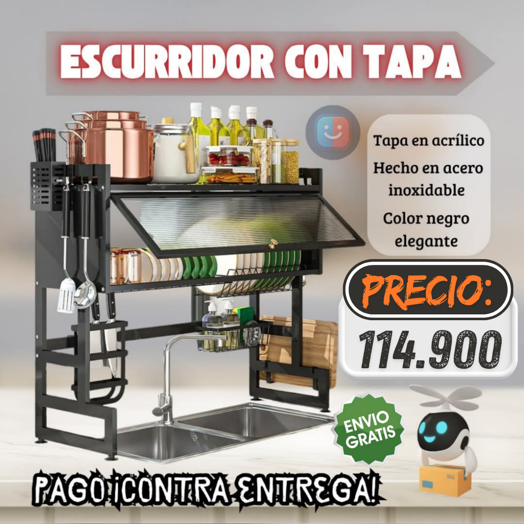 🌟 Escurridor CON TAPA 65 cm de ancho